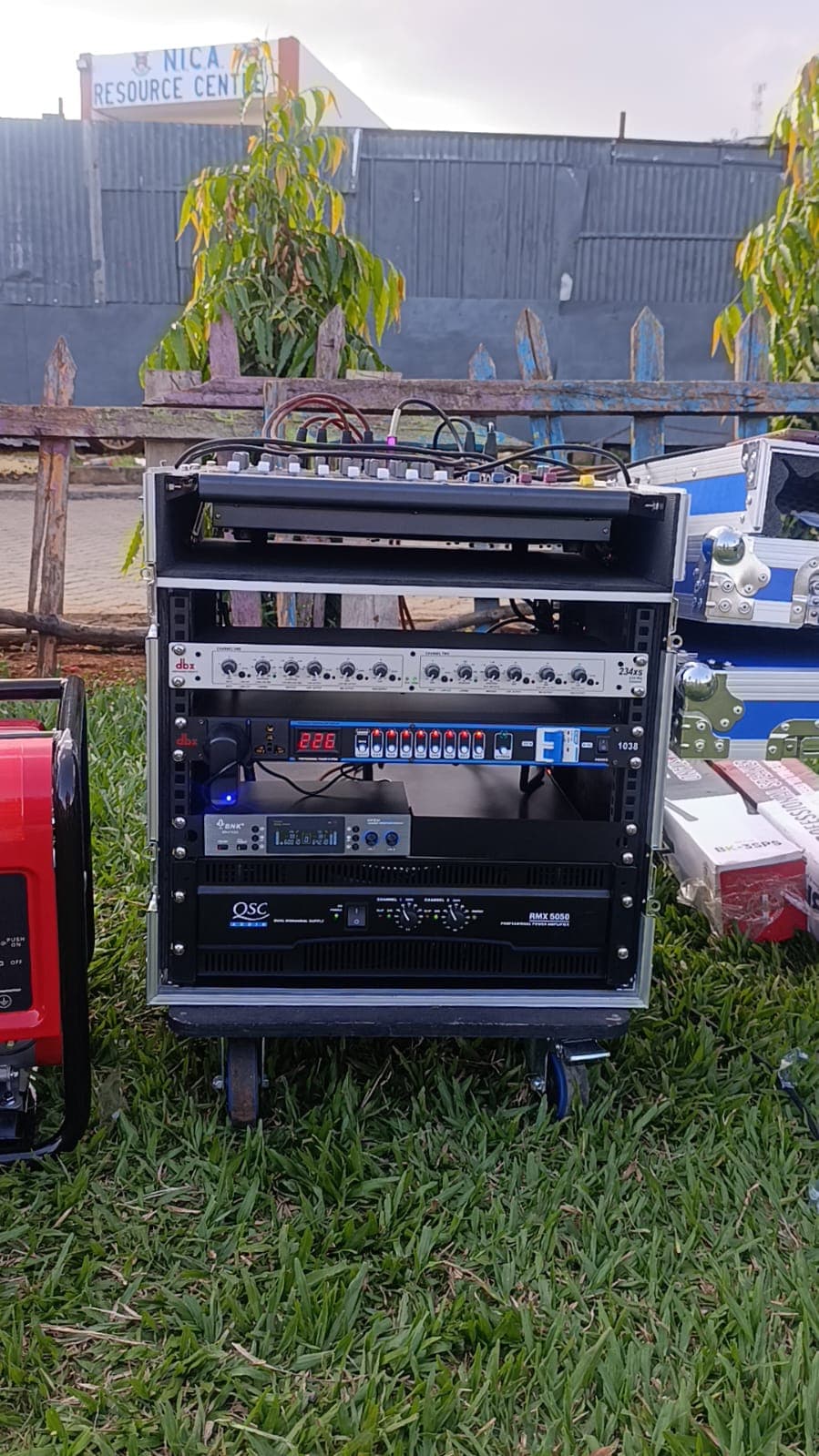 Mixer station prepared for event sound